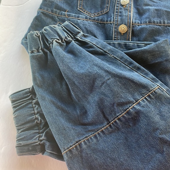 Button up blue Jean overalls - Picture 6 of 8